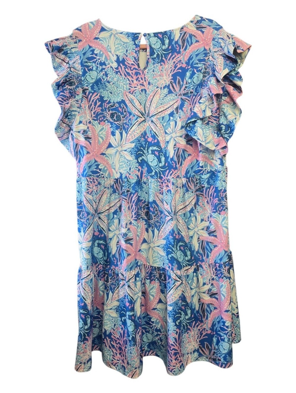 Simply Southern Women’s Blue Multicolor Floral Dress, UPF50+, Sz L, NWT - Picture 3 of 7
